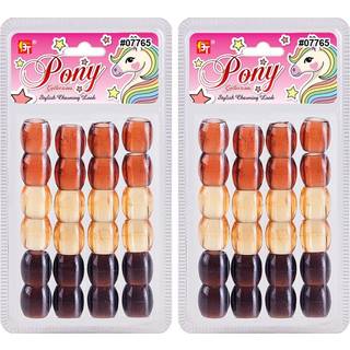 48 pcs perler smykker, der fremstiller kit DIY h?rflettende armb?nds ornamenter h?ndv?rk Jumbo rundt pony (klar brun diverse)