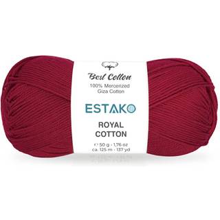 Estako Royal Cotton 100% merceriseret Giza Cotton Yarn Soft Super Fino 1 til hækling og strikning 1,76 oz (50 g) / 137 år (125m) (5087)