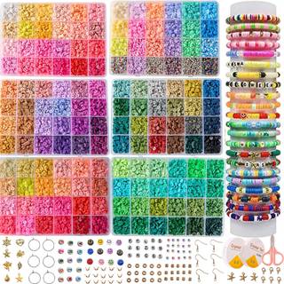 Xmzcola ler perler til armb?nd, der fremstiller kit 18800 pcs 144 farver 6mm flad polymer heishi perler kit smykker, der leverer forsyninger perl