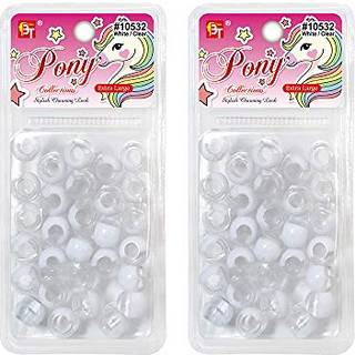 60 pcs perler smykker, der fremstiller kit DIY h?r fletning armb?nd ornamenter h?ndv?rk ekstra stor runde to tone pony +2 beaders inkluderet (hvi