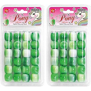 48 pcs perler smykker, der fremstiller kit diy h?r fletning armb?nd ornamenter h?ndv?rk hvirvle hvid tone jumbo rundt pony (gr?n)