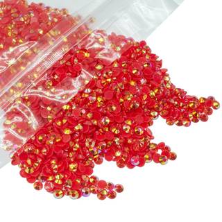 qiipii 5050 pcs 5 mm r?d ab harpiks rhinestones til udformning af m?rk r?d flad ryg gel? harpiks rhineston