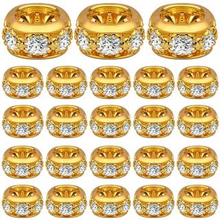 40stk Rhinestone Rondeelle Spacer perler Europ?iske store hulperler L?s charme perler til DIY armb?nd halsk?de slange k?de smykker, der g?r indre