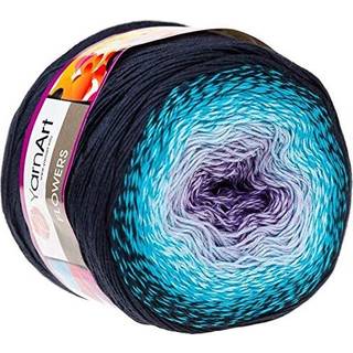 Garn kunst blomster garn 55% bomuld 45% akryl 250gr 1094yd flerfarvet bomuld garn regnbue h?klet garn for?r sommer 2 sport garn (254)