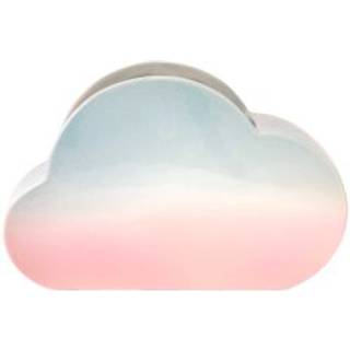Keramik Vase Wolke 25x6x16cm - Blau-Rosa