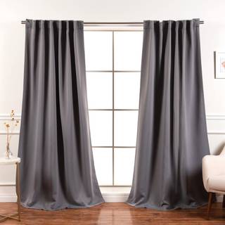 Bedste hjemmefashion premium blackout -gardinpaneler - solid termisk isoleret vinduesbehandling Blackout Drapes til sovev?relse - Bagfane & stang