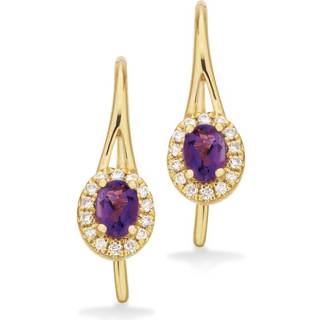 Scrouples Diana Roset 14 Karat Guld Øreringe med Amestyst og Brillanter 0,10 Carat H-W/SI