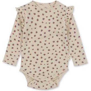 Konges Sløjd GOTS Sui Blomstret Babybody Peonia Rose 9 Months  Beige  9 måneder  kvinde