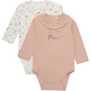 Fixoni GOTS 2-pak Mønstrete Babybodyer Mahogany Rose 74 cm  Lyserød  74 cm  Unisex