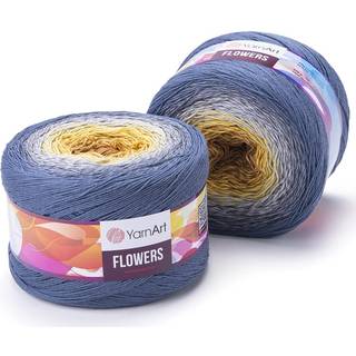 Garnkunst blomster garn 55% bomuld 45% akryl 250gr 1094yd flerfarvet bomuld garn regnbue h?klet garn for?r sommer 2 sport garn (316)