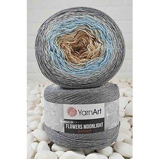 Yarnart Flowers Moonlight Glitter Cotton Yarn Soft Rainbow Crochet Metallic Lurex Handknit Shiny Silvery Cake Multicolor Cotton 1 Skein Weight 9.