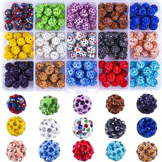 Colle rhinestone perler til smykker, der fremstiller 225 pcs 10 mm bane disco kugler perler polymer ler rhinestones perler runde charme krystal d