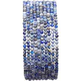 Beadia Facettered Natural Lapis Lazuli Stone Round Loose Semi Gemstone Perler til smykker, der fremstiller 2-2,5 mm 38 cm