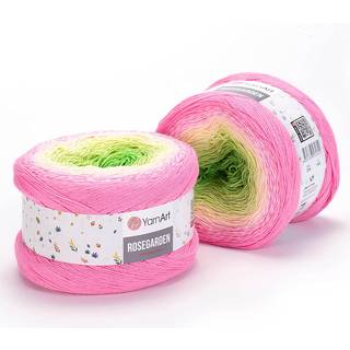 Garn kunst blomster rosegarden 100% bomuld 250gr 8,80 oz 1094yd flerfarvet bomuldsgarn regnbue h?klet garn for?r sommer (314)