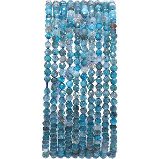 BEADIA facetteret naturlig apatitsten runde lse halvdelstensperler til smykkefremstilling 2-2,5 mm 38 cm