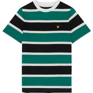 Lyle And Scott Drenge Stribet T-shirt X154 Grøn