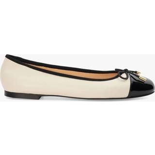 Dune London Dune London Cream Standard Fit Highest Flexible Sole Contrast Leather Ballerina Flats