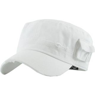 Ethos Ethos Army Cadet Cap i 100% Bomuld Distressed - 4 FARVER, 61 (XL) / Brun Beige / Army Cap