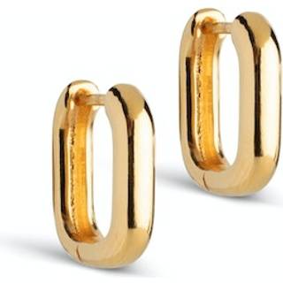 Square Hoops, Gold Plated