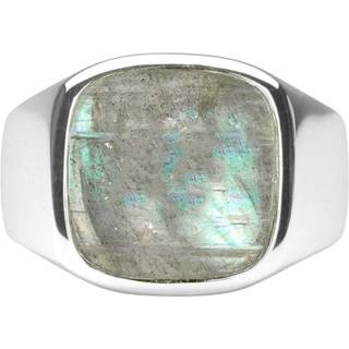 IX Cushion Signet Ring Labradorite Silver