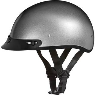 Daytona hjelme Half Skull Cap Motorcykelhjelm - DOT -godkendt s?lvmetallisk] XL]