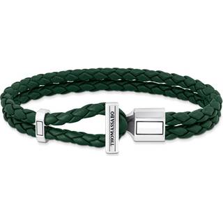 Thomas Sabo A2148-682-6 Unisex Lederarmband Grün Silber