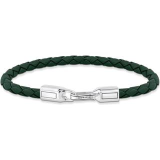 Thomas Sabo A2149-682-6 Unisex Lederarmband Grün Silber