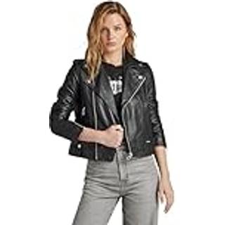 Leather Biker Jacket - Black - Women