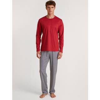 Calida Relax Streamline Long Pyjama - Red Pattern-2 - Large