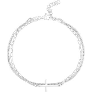 Simply Silver Simply Silver Silver Tone Double Row Cross Bracelet