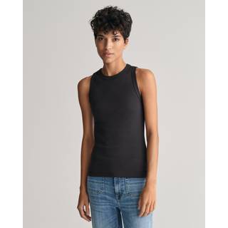 GANT Dame Ribstrikket tanktop med høj hals (M)
