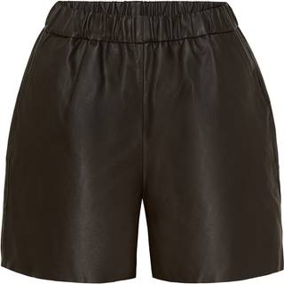 NOTYZ - Leather shorts Mørkebrun