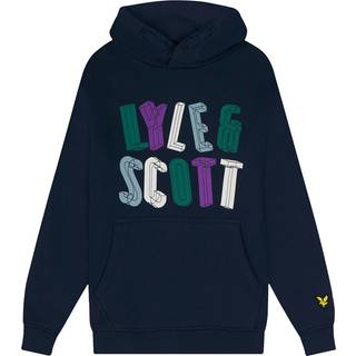Lyle And Scott Drenge Polygon Grafisk Hoodie Z99 Blå