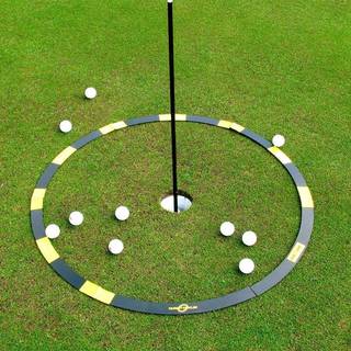 Eyeline Golf Target Circle - 3 ft Diameter Target Circle som træningsstøtte - Ideel til flisning og pitching - supertynd med sammenklappelige kon