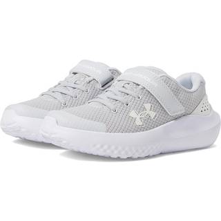 Under Armour Surge 4 AC Running Girls' Pre-School Shoes Halo Gray / White / Iridescent 29.5