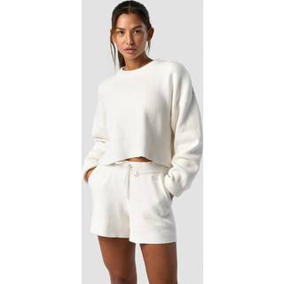 Soft Knit Oversized Cropped Crewneck White
