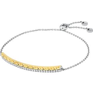 MK Precious Metal-Plated Sterling Silver Pavé Logo Slider Bracelet - Gold - Michael Kors - ONE SIZE