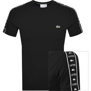 Lacoste Tape Logo Crew Neck T Shirt Black