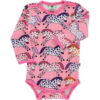 Småfolk Mønstret Babybody Med Hester Sea Pink 62 cm  Lyserød  62 cm  Unisex
