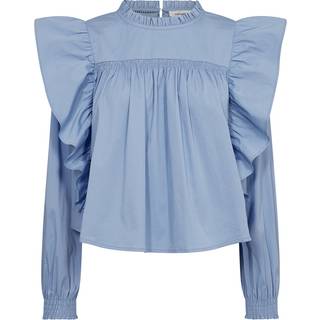 Co Couture CottonCC Crisp Frill Blouse Sky Blue 35466
