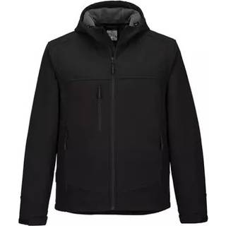 KX3 hættejakke softshell (3 lags) - Sort/Grå (Størrelse: S)