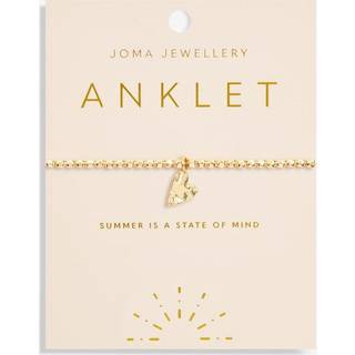 Joma Gold Hammered Heart Anklet - Gold - Adjustable
