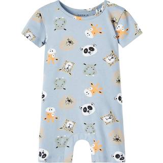 Name It Dusty Blue Sunsuit Print