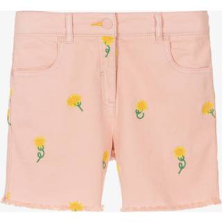 Stella McCartney Kids Floral embroidered denim shorts - pink - Y 8