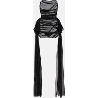 Norma Kamali Ruffled sheer mesh minidress - black - L