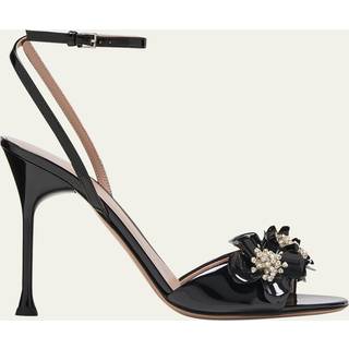Valentino Garavani Archive Wild Flower patent leather sandals - black - EU 35