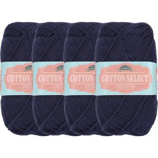 Jubileeyarn Cotton Select Yarn - Sport Weight - 50G/Skein - Deep Ocean Blue - 4 Skeins