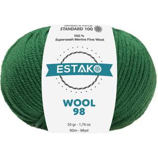 Estako Wool 98 100% Superwash Merino Wool Medium Worsted Weight Blød strikning og hæklet garn 1,76 oz (50gr) 98 yds (90 m) (6373-grøn)