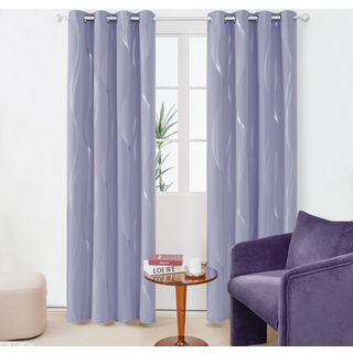 Deconovo blackout gardiner folie tryckvågrum mörkare termiska isolerade draperier för sovrumsuppsättning av 2 52 med 90 tum lätt lila