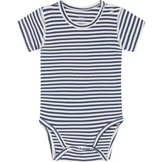 Hust&Claire Bue Stribet Babybody Blue Moon 62 cm  Blå  62 cm  Unisex